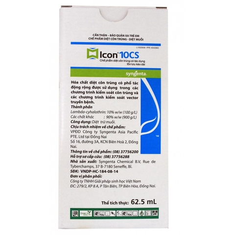 HP-Thuốc trừ muỗi khách sạn ICON 10SC (gói 62,5ml) - Thuốc muỗi không mùi Syngenta Ltd (Vương quốc Bỉ) 437c-HP10075LV