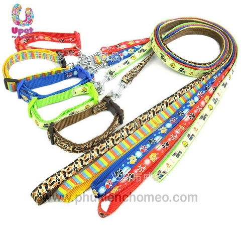 HP-SP336 - Dây kéo vòng cổ in hoa ( 4711500) dây dắt chó kèm vòng cổ 1.0 cho chó dưới 5kg-HP10741TC