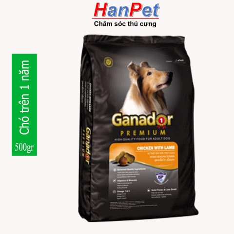 HP-Thức ăn dạng hạt  GANADOR ADULT (dành cho chó trên 1 năm tuổi) gói 400gr (hanpet 209)-HP10319TC