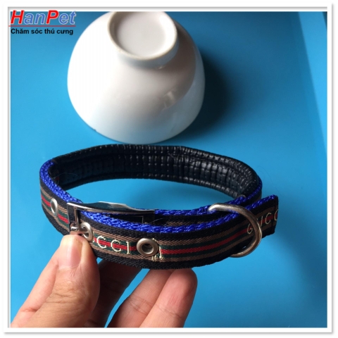Vòng cổ chó mèo 3-6kg kiểu DÂY LƯNG NAM, loại có đệm cổ - hanpet 338