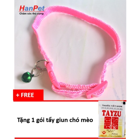Vòng cổ nhỏ xinh cho mèo (hanpet 319) - tặng 1 gói tẩy giun định kỳ chó mèo