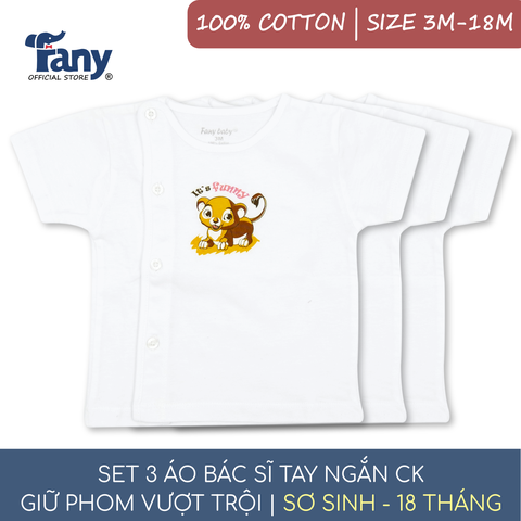 set 3 áo bác sĩ tay ngắn trắng ck