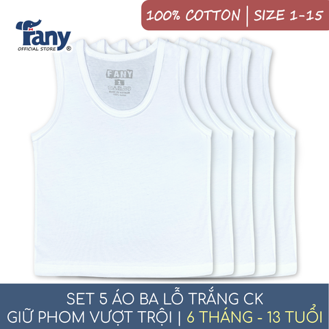 Set 5 áo ba lỗ trắng CK