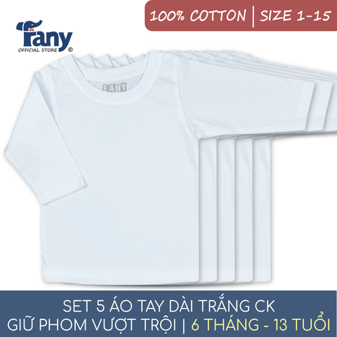 Set 5 áo tay dài trắng CK