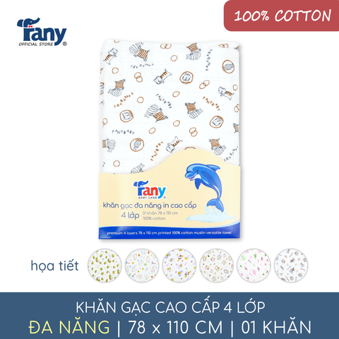 Khăn gạc đa năng in cao cấp 4 lớp