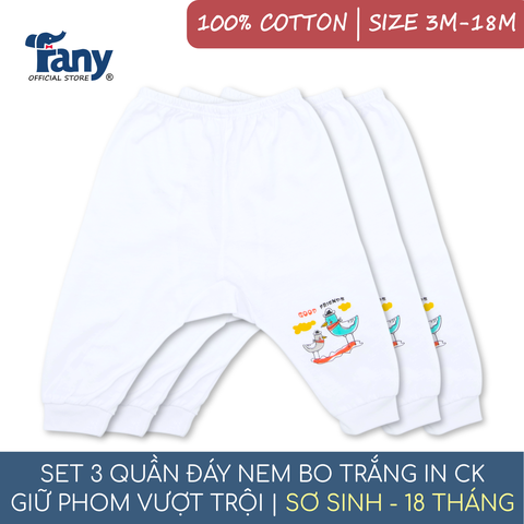 set 3 quần đáy nem bo trắng in CK