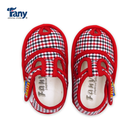 Giày tập đi caro 01 | màu đỏ