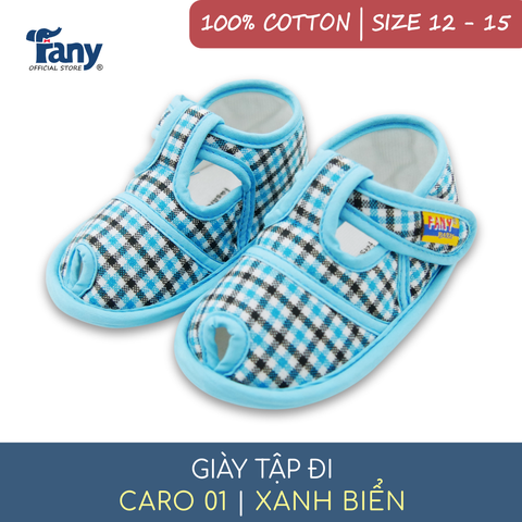 Giày tập đi caro 01 | xanh biển