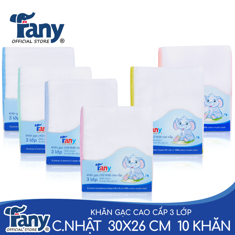 khăn gạc chữ nhật cao cấp 3 lớp