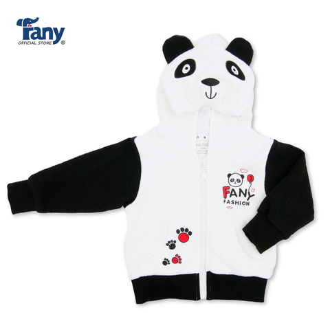 áo khoác thêu panda trắng đen