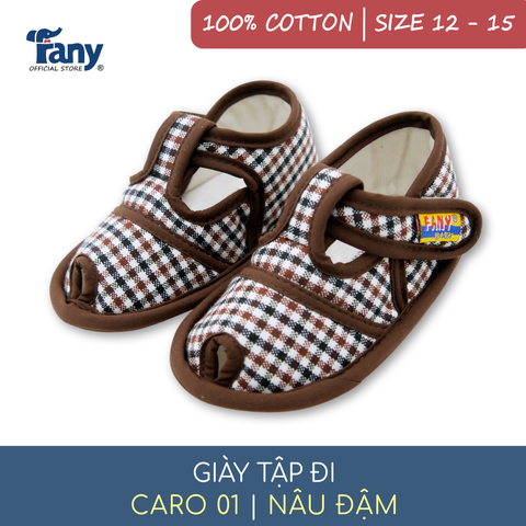 Giày tập đi caro 01 | nâu đậm