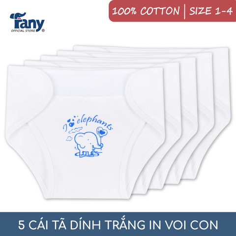 tã dính trắng in ( set 5 tã )