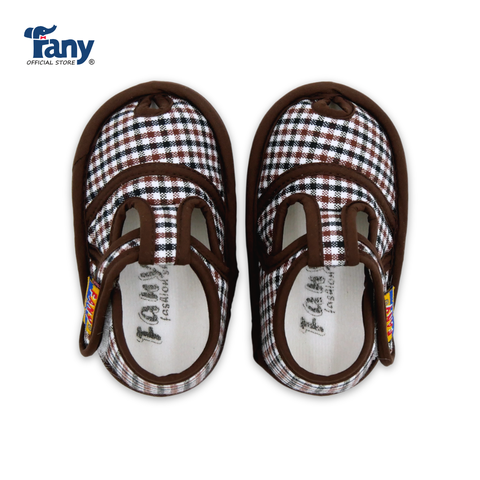 Giày tập đi caro 01 | nâu đậm