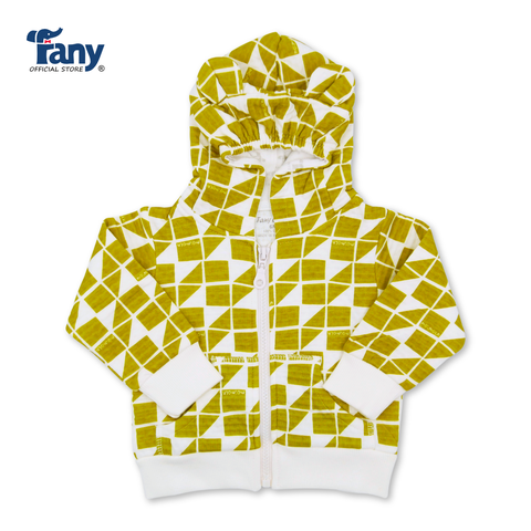 áo khoác 3 lớp xốp in rơi | tứ giác - vàng