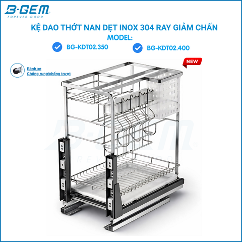 Kệ Dao Thớt Nan Dẹt B-gem BG-KDT02.350 | KDT02.400