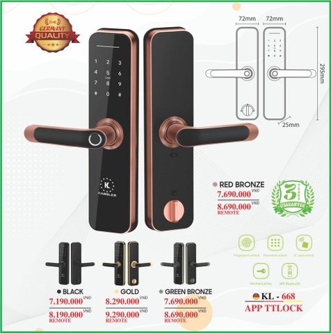 Khóa Điện Tử KASSLER KL-668 GOLD APP