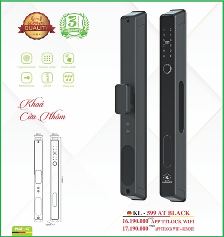Khóa Điện Tử KASSLER KL-599 AT BLACK APP