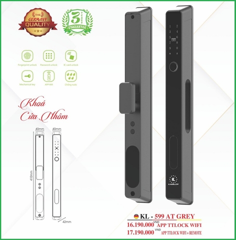 Khóa Điện Tử KASSLER KL-599 AT GREY APP