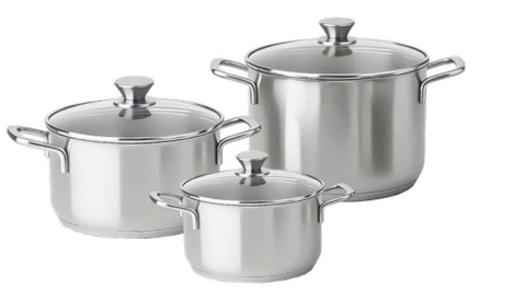 BỘ NỒI INOX 304 CAO CẤP 3 MÓN 6 THỨ KAFF KF-ST003S