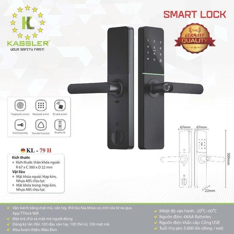 Khóa Điện Tử KASSLER KL-79H APP