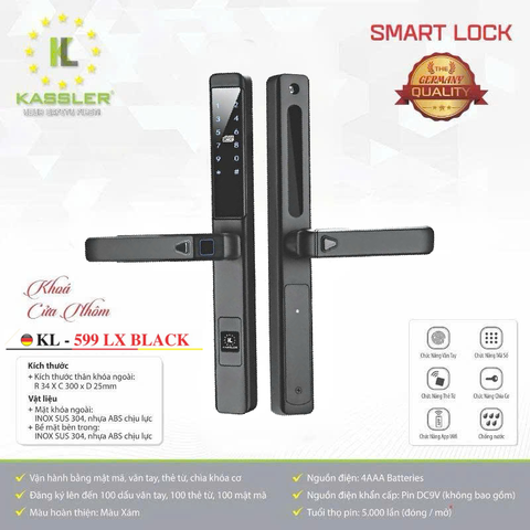 Khóa Điện Tử KASSLER KL-599LX BLACK APP