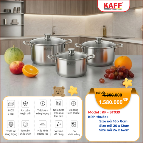 Bộ nồi KAFF KF-ST039