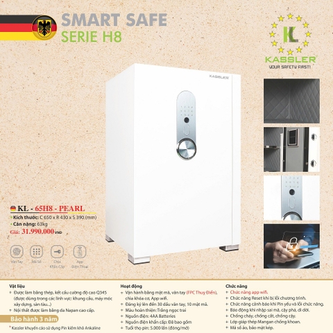 Két Sắt Thông Minh KASSLER KL-65H8 Pearl