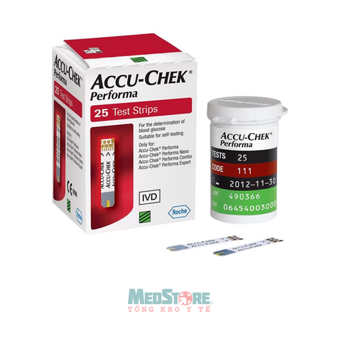 Que thử đường huyết Accu-Chek Performa (hộp 25 que)