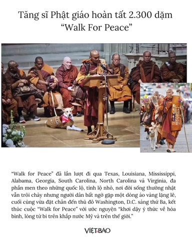 Hành trình 2.300 dặm của “Walk for Peace”