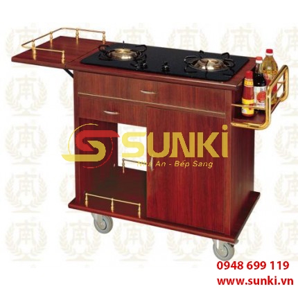 Xe đẩy phục vụ 2 bếp C-18A