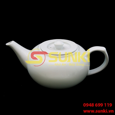 Ấm trà sứ dẹt