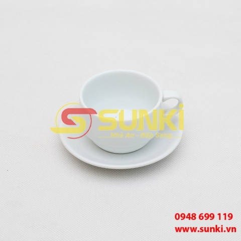 Bộ chén đĩa cafe sứ tron nhỏ