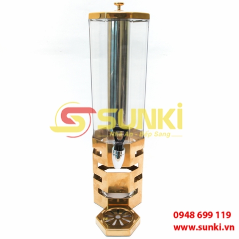 Bình nước hoa quả đơn 8 cạnh chân vàng 122066