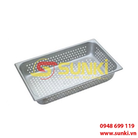 Khay Inox 1/1 sâu 15 thủng