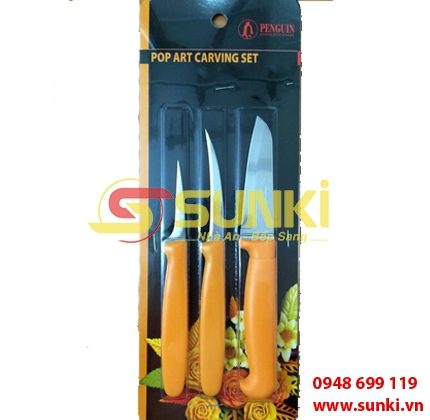 Bộ dao tỉa củ quả 3 chiếc (Cán Nhựa)