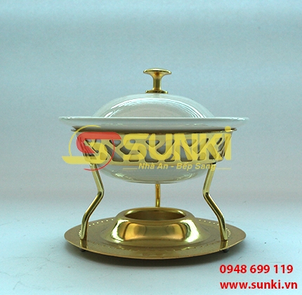 Bát yến sứ chân inox