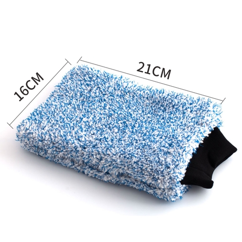 Bao Tay Rửa Xe 2 Mặt Microfiber Sợi Ngắn