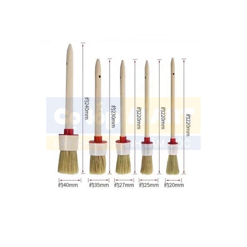 Bộ chổi lông lợn rừng cán gỗ 6 cỡ