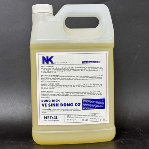 Dung Dịch Vệ Sinh Khoang Máy NK - Can 4L - Engine Cleaner - Tỉ Lệ 1:50