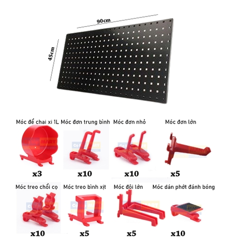 Combo Bảng Thép Kèm Bộ 8 Loại Móc Treo
