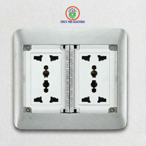 Ổ Cắm Âm Sàn Nhôm Nguyên Khối Homin HM-ASL205-NB (Màu Bạc)