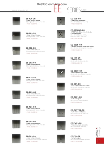 Bảng giá công tắc ổ cắm EDENKI (Bảo hành 15 năm)