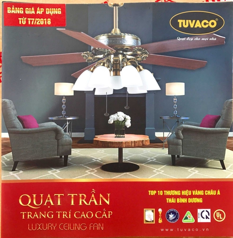 Bảng giá quạt trần trang trí Tuvaco