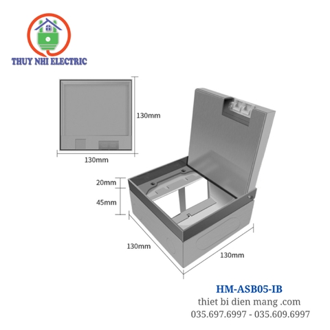 Bộ ổ cắm âm sàn cỡ lớn  HM-ASB05-IB