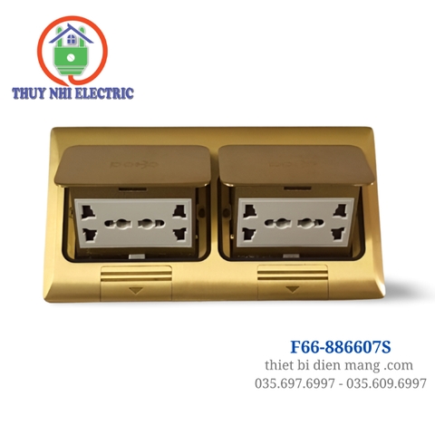 Ổ Cắm Điện Âm Sàn Đôi 5 Chấu DoBo Korea F66-886607S