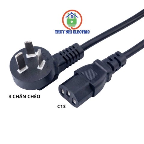 Dây Nguồn C13-3 Chân Chéo Chuẩn China (1.5m)