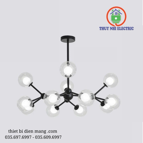 Đèn chùm hiện đại mô hình phân tử - 12 bóng đèn dễ tháo lắp
