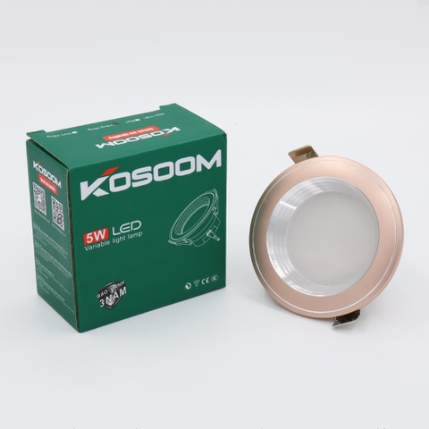 Đèn âm trần 3 màu 5W Kosoom vỏ vàng DL-KS-DMV-5