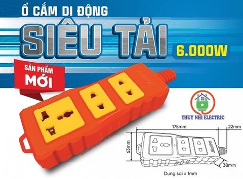 Ổ cắm di động siêu tải 6000W MPE AMHP-3S