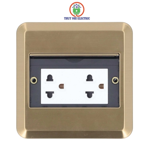 Ổ Cắm Âm Sàn Đôi 3 Chấu HM-ASL05-TV (Màu Vàng)